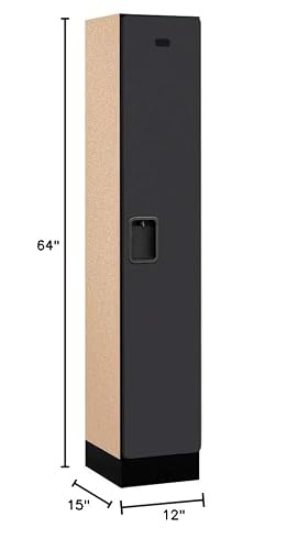 Salsbury Industries Single Tier Designer Wood Locker, Black, 5' 1" x 15"