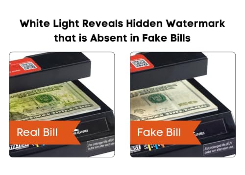 Dri Mark Tri Test 2.0 Counterfeit Bill Detector Machine w/AC Adapter - 2 Pack - 3 Tests in 1 - Paper, Security Strip and Watermark Tests, Accurate Money Tester Machine with Counterfeit Detection Pen