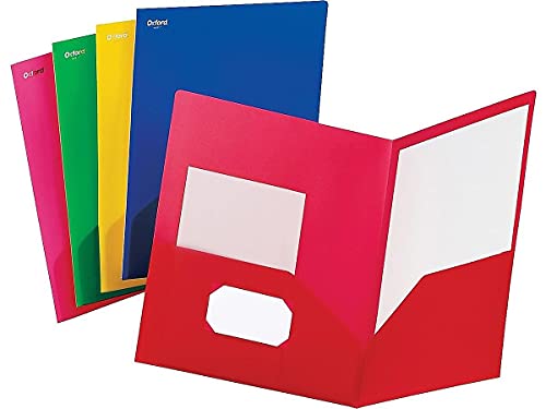 Oxford 99810 Fashion PolyPort Twin-Pocket Portfolio, Polypropylene, Assorted (Box of 25)