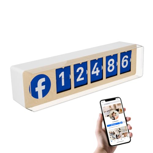 Smiirl Facebook Follower Counter, Live Split-Flap Display, Wi-Fi, 5 Digits