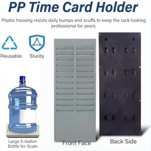 Time Cards Rack with 50-Pocket, Wall Mounted Time Card Holder