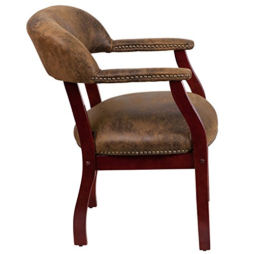 EMMA + OLIVER Bomber Jacket Brown Conference Chair