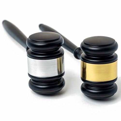 Black Ebony Finish Gavel with Sound Block Includes Personalized Engraved Band
