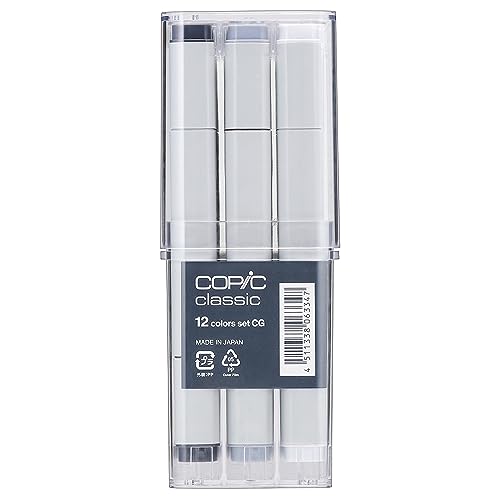 Copic Classic, Alcohol-based Markers, 12pc Set, Cool Gray (New ver.)