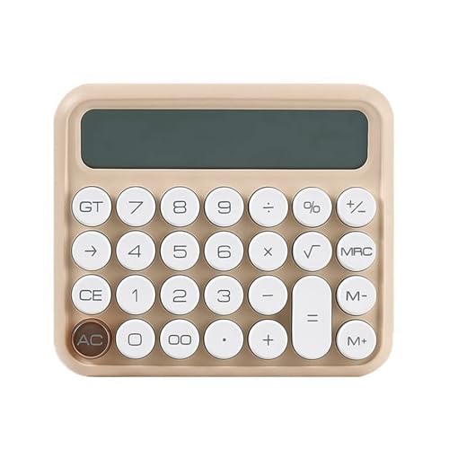 Bloepum 3X 12 Digits Mechanical Switch Calculator Large LCD Display Desktop Calculator Large Button Financial Calculator Beige