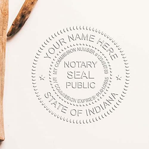 Heavy Duty Indiana Notary Embossing Seal, Long Reach Desk 1-5/8 in Stamp