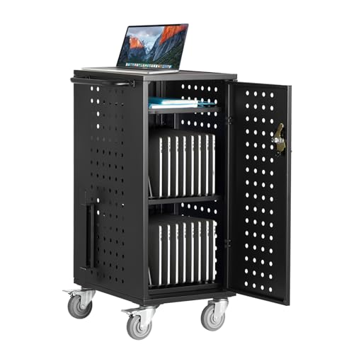 VEVOR Laptop Cart, 20 Device Mobile Charging Cart, Up to 15.6" Screen Size