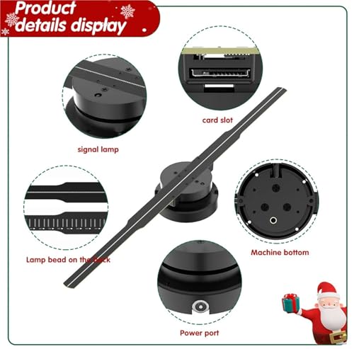 42CM WiFi 3D Hologram Projector Fan Remote Control 3D led Projector Display Player Holographic Advertising