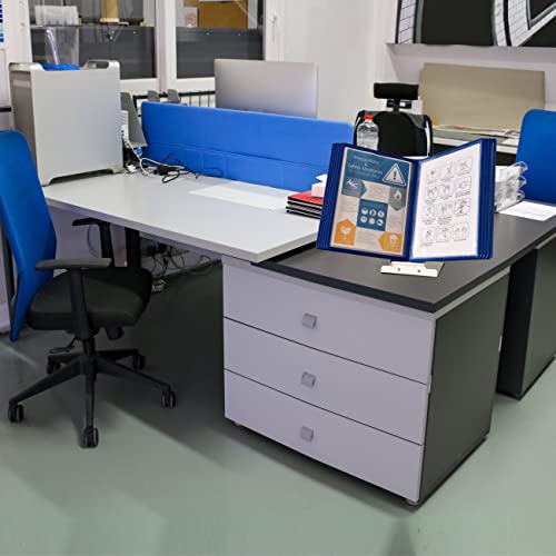 LEVIATAN | Table Display Board System | Table Lectern | Document Organiser | Consultation and Presentation Documents | Plastic Case for Papers | Includes 10 Display Panels | Size: A4 | Colour: Green