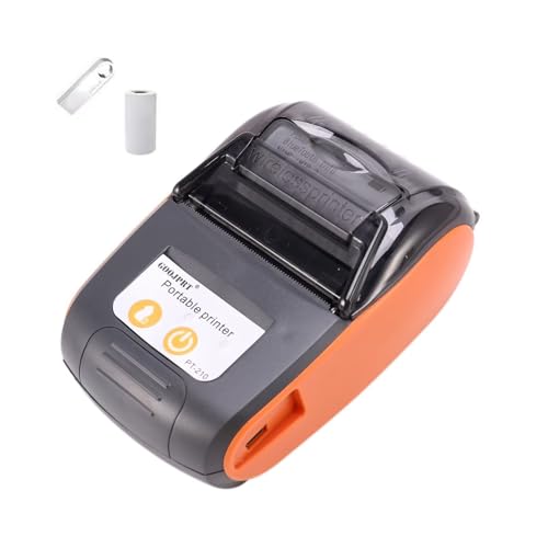 is NOT Compatible with iPhone iOS/IPAD/MAC,ONLY FIT Android/Windows,Bluetooth Thermal Receipt Printer 58mm,Wireless Portable mini Pocket Bill Ticket pos Printer for Small Business,（Orange Color）