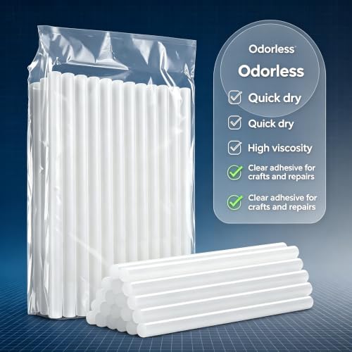 Full Size Hot Glue Sticks 0.43 Diax8 Long 70-Pack Clear