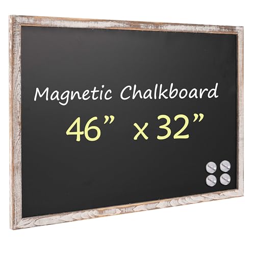 Board2by Large Magnetic Chalkboard Black Board 46 x 32 in, Classic White