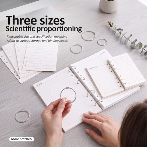 200 Pcs Binder Rings 3 Sizes (1in 1.5in 2in) for Index Cards Keychains