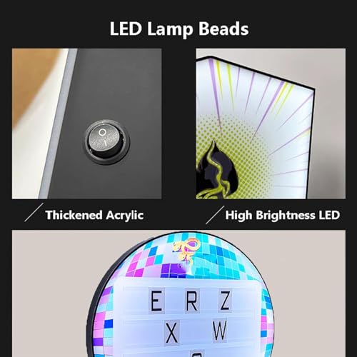 pealiritansemen Bar LED Handheld Sign, Rechargeable LED Message Board, Luminous Colorful Handheld Billboard with Changeable Letters and Numbers, for Bar/Party/Home/Restaurant/Cafe
