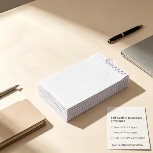 9X12 Self Seal Catalog Envelopes 250 Packs White Envelopes with Peel