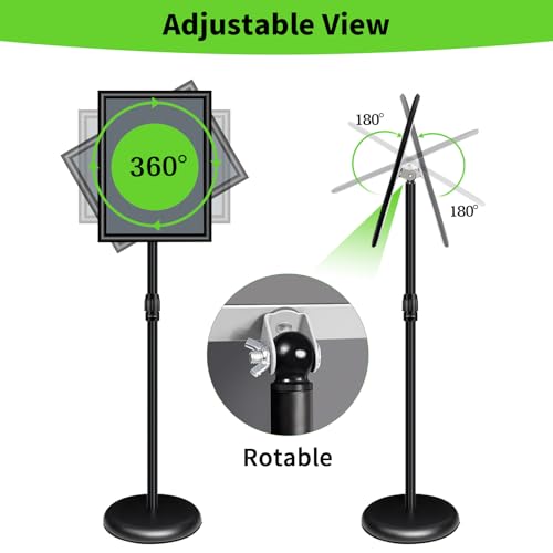 Adjustable Pedestal Sign Stand, Floor Standing Sign Holder for Display