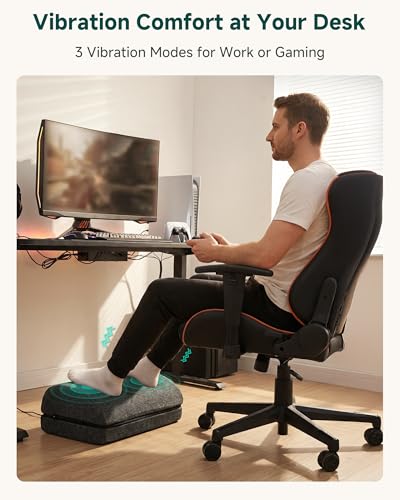 Snailax Heated Foot Rest Under Desk at Work, Ergonomic Vibration Foot Stool