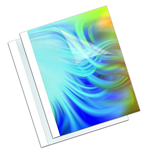 Fellowes 53154 Standard Pack of 100 Pre-Glued Binding Covers PVC Face Glossy Back 150 Micron + 200 g 6 mm A4 White