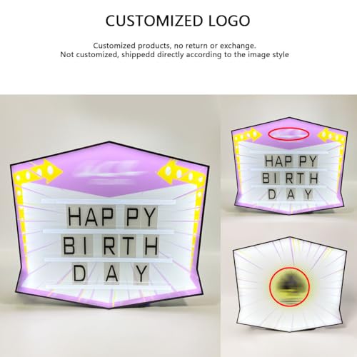 hansomeplum Rechargeable LED Message Board, 26PCS Letters, Club Bottle Service Signs, Color Letter Billboard, Vip Glorifier Display LED Bottle Presenter,B