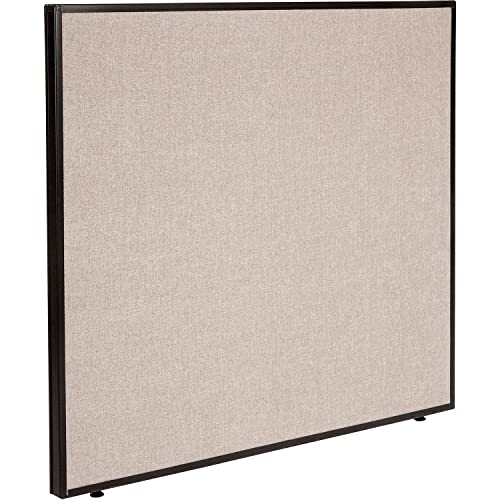 Global Industrial Office Partition Panel, 48.25" W x 42" H, Tan, 1-3/4" Thick, Flame Retardant to California 117 Standard, Adjustable Leveling Feet