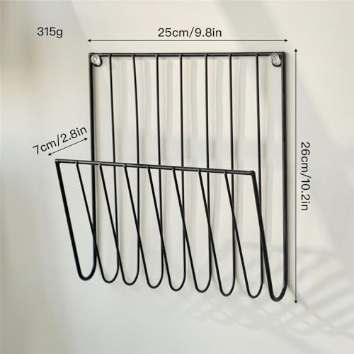 File Rack Magazine Rack Wall Mounted File Holder Iron Mail Organizer Newspaper for Letters Folders Letter Trays(Gold)