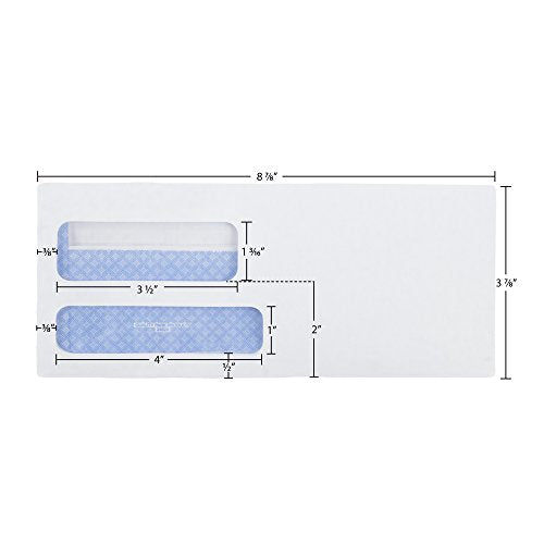 Quality Park #9 Security Envelopes, Double Window, Self Seal, Invoices/QuickBooks Statements, 3-7/8 x 8-7/8 Inches, 24 lb White, 500/Box (QUA24529)