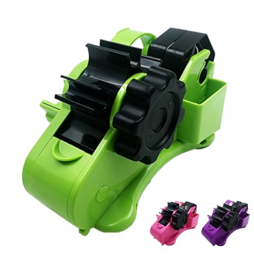 3pcs Portable Tape Dispenser, Clear Tape Cutter 46 mm, Multi-Roll Storage Slot,for Office School and Warehouse (Green)