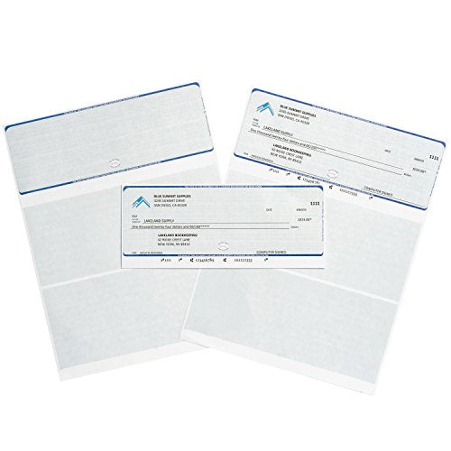 Blue Summit Supplies 2500 Blank Check Stock, 3 Part, Letter, Bulk