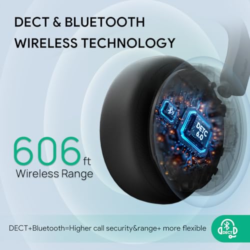 Yealink WH64 Workstation Dual Wireless Headset System with Touchscreen Base, DECT & Bluetooth, 3 Noise-Cancelling Microphones, Speakerphone, Busy Light for Office & Hybrid Work