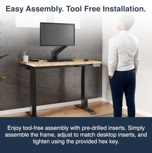 Desky Dual Mini Bamboo Sit Stand Desk Bamboo 32" Matte Black