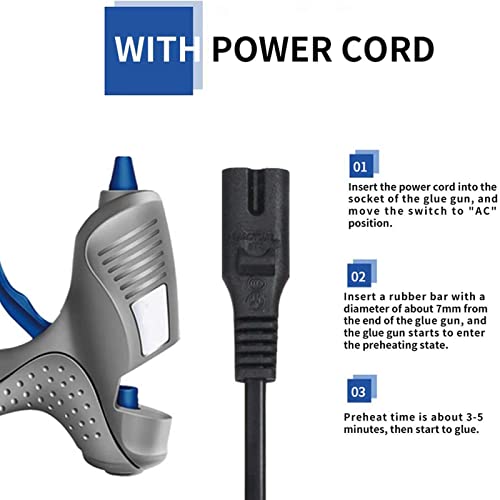 Cordless Hot Glue Gun, Fast Preheating Glue Gun Kit, w/ 3 Multipurpose Glue Sticks, Dual Power High Temp Melt Glue Gun Kit, for DIY Projects, Arts, Crafts, Quick Repairs and Home Decoration