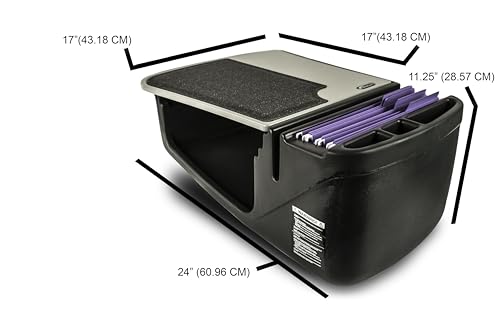 AutoExec Efficiency GripMaster Car Desk for Your Vehicle Workstation and Mobile Office, Black with 400 watt Power Inverter, Printer Stand and Phone Mount