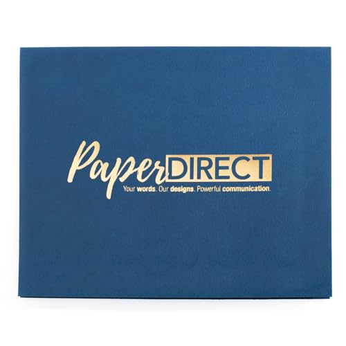PaperDirect Simple Foil Custom Certificate Jackets, Blue, Gold Embossed Foil, Personalized Certificate Holders, Schools, Businesses, Awards, Diplomas & Professional Recognition, 50 Count