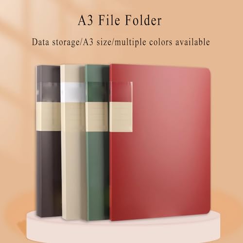 A3 Document Display Folders, 60 Clear Pockets Display Book, Presentation Project Folders 2 Pack