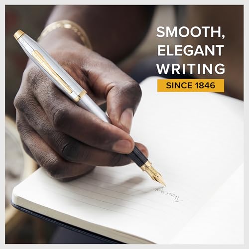 Cross Century II Medalist Gold Plated Medium Nib Fountain Pen, Black Ink
