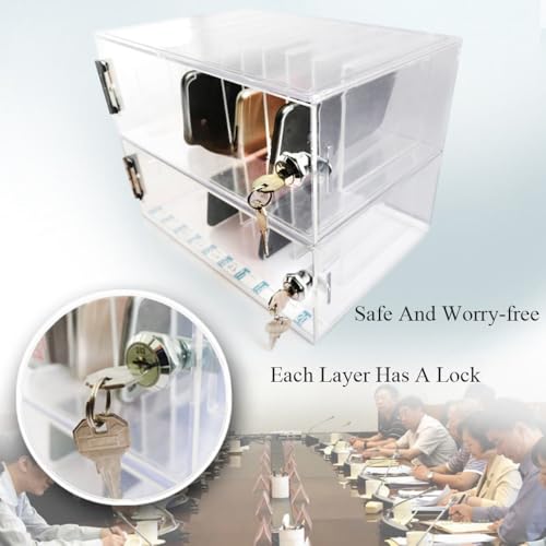Wcxixo Cell Phones Storage Cabinet Wall-Mounted Pocket Chart Storage Locker Box Classroom Pocket Chart with Handle and Security Lock Cell Phone Holder Mobile Phone Lock Box for Classroom Office