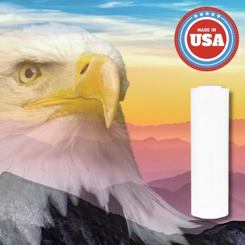 PSBM Dark White Stretch Wrap, 8 Rolls 18 Inch x 1000 Feet 100 Gauge, Heavy Duty Plastic Wrap Industrial Strength Shrink Film for Moving, Packing & Shipping