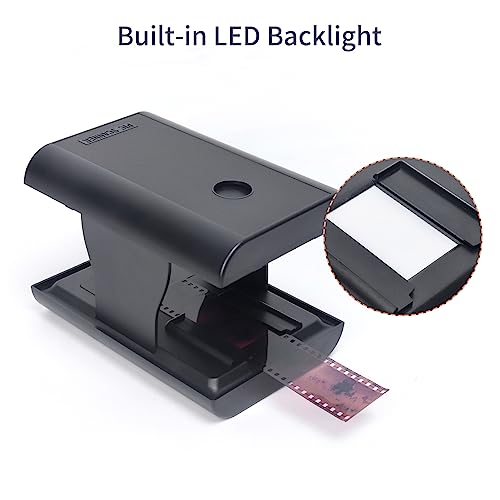 Slide Negative Scanner, 35/135mm Film Scanner with Companion APP and Built-In LED Back Light, Support JPEG and Convert Color or Black White, Compatible with IOS/Android, Foldable, for Gifting