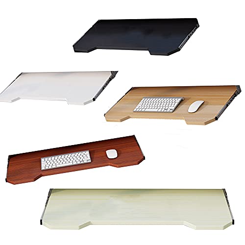 GAZOGJ Large Keyboard Mouse Tray Under Desk Ergonomic Platform Drawer Sliding Keyboard Shelf Support Black/White/Light Walnut/Teak/Maple-Color,Black-55cm/22inch