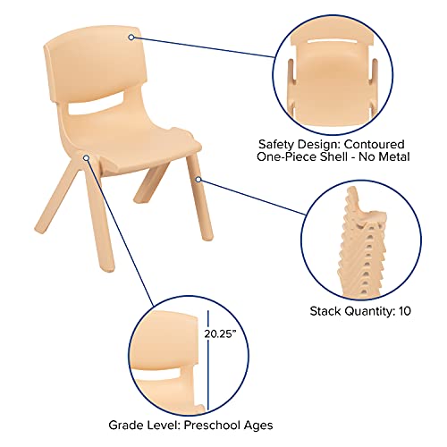 Flash Furniture Whitney 4 Pack Plastic Stackable School Chairs with 10.5" Seat Height, Assorted Colors