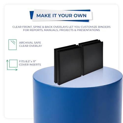 Samsill Durable 0.5 Inch Binder, D Ring Binder, Customizable Clear View Cover, Black, 24 Pack, Each Holds 125 Pages
