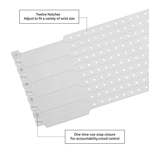 Wristall White Plastic Wristbands 500 Pack Waterproof for Events
