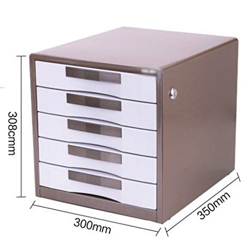 AFPSDLFJDLS File Manager- Drawer File Cabinet with Lock, Desktop Drawer Organizer，30 * 35 * 30.8cm(Gray)