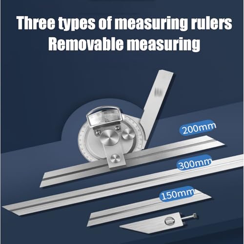 THYXGS 360° Universal Bevel Protractor Angle Finder, Detachable Angle Finder Measuring Ruler, 5' Resolution, with Magnifying Glass, Built-in Fine-Tuning Device, for Angle Measurement