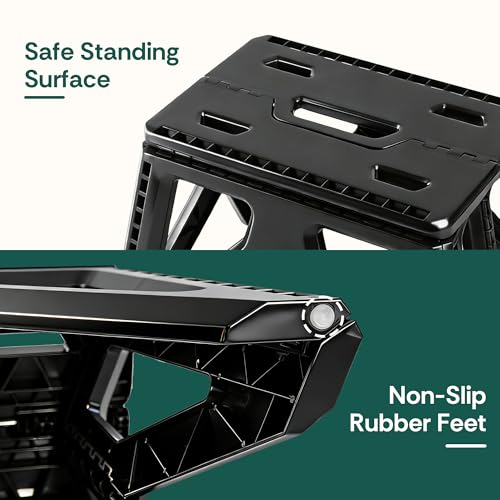 EVRY CO. 9" Folding Step Stool for Adults, Portable Handle, 3 Pack