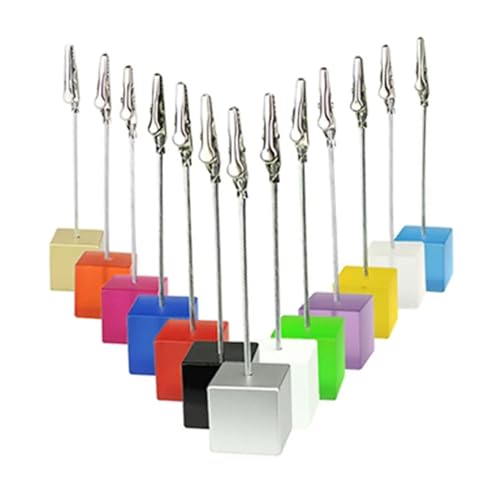 Cube Photo Clips 50pcs Memo Clips Cube Wire Photo Holder Logo Custom Wedding Place Card Promotion(Silver)