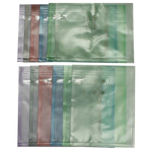 Pink Letter Booklet (9 3/4 x 12 3/4) Frosted Scratch Resistant Button String Envelopes -108 per Pack