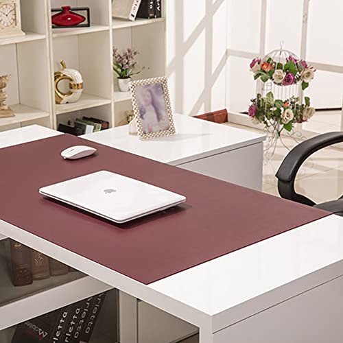 Soft Office Desk Mat - Laptop Desk Mat - Home Desk Writing Pad - PU Leather Desk Blotter Pad - Desk Protector Pad - Extended Mouse Pad - with Edge Protector - 150x60cm,Brown