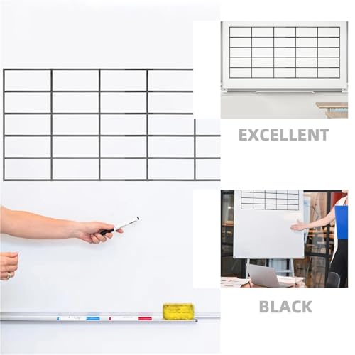Whiteboard Tape 20Pcs Black Tape for Whiteboard Fine Line Pet Film High Temperature Resistant Insulation Thin Aesthetic Easy Removal Chart Grid