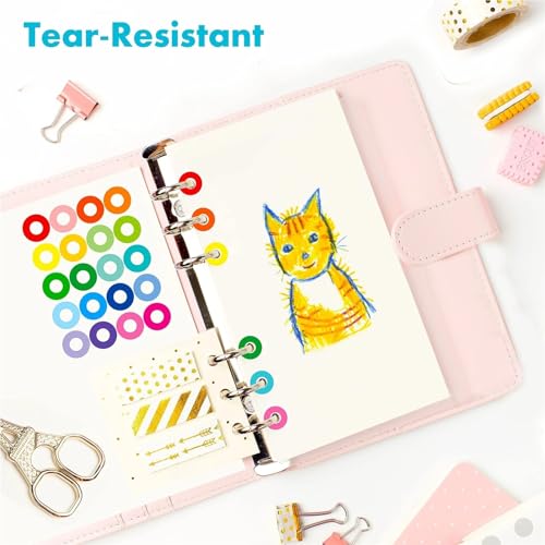 Hole Reinforcement Stickers 12000 Patch Hole Stickers, 20 Color Designs Paper Hole Guard Colorful Self-Adhesive Perforated Punch Patch Circle Labels